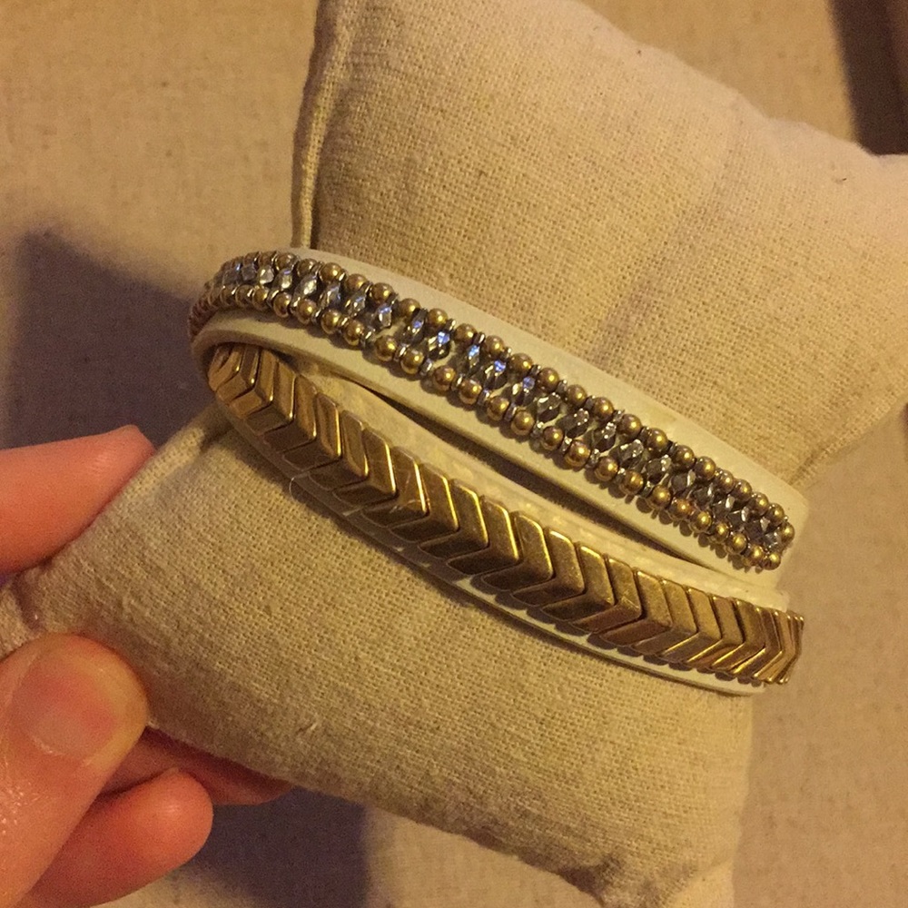 White Leather Wrap bracelet